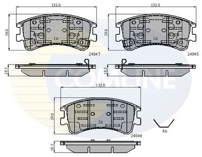 CBP3950 COMLINE Комплект тормозных колодок, дисковый тормоз