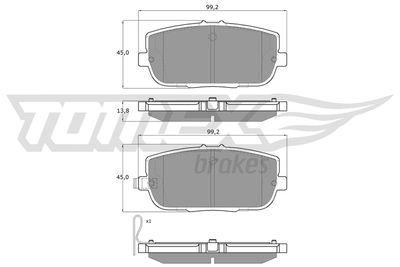 TX1903 TOMEX Brakes Комплект тормозных колодок, дисковый тормоз