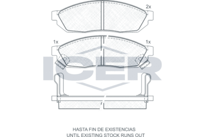 180483 ICER Комплект тормозных колодок, дисковый тормоз