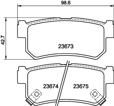 8DB355027841 HELLA Комплект тормозных колодок, дисковый тормоз