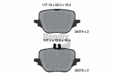 BPD1658 BENDIX Braking Комплект тормозных колодок, дисковый тормоз