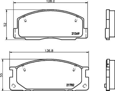 8DB355029781 HELLA Комплект тормозных колодок, дисковый тормоз