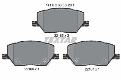 2216501 TEXTAR Комплект тормозных колодок, дисковый тормоз