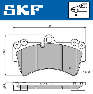 VKBP80370 SKF Комплект тормозных колодок, дисковый тормоз