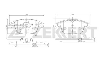 BS1686 ZEKKERT Комплект тормозных колодок, дисковый тормоз