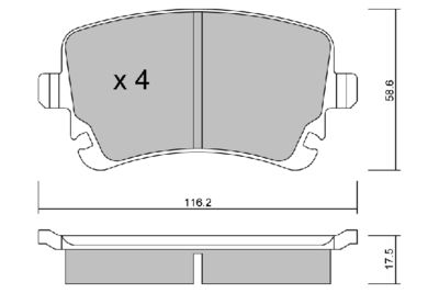 BPVW2010 AISIN Комплект тормозных колодок, дисковый тормоз