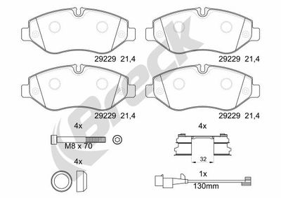 292290070300 BRECK Комплект тормозных колодок, дисковый тормоз