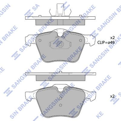 SP1702 Hi-Q Комплект тормозных колодок, дисковый тормоз