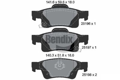 BPD2234 BENDIX Braking Комплект тормозных колодок, дисковый тормоз