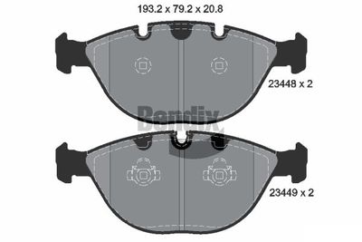 BPD1981 BENDIX Braking Комплект тормозных колодок, дисковый тормоз