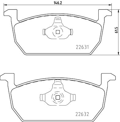 8DB355032951 HELLA PAGID Комплект тормозных колодок, дисковый тормоз