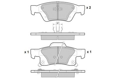 121461 E.T.F. Комплект тормозных колодок, дисковый тормоз