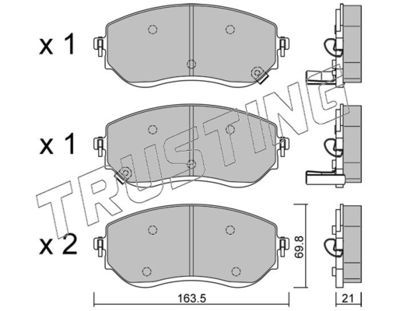 11910 TRUSTING Комплект тормозных колодок, дисковый тормоз