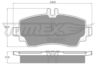 TX1275 TOMEX Brakes Комплект тормозных колодок, дисковый тормоз