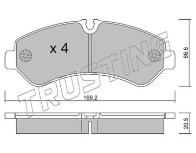 12760 TRUSTING Комплект тормозных колодок, дисковый тормоз