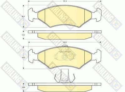 6112222 GIRLING Комплект тормозных колодок, дисковый тормоз