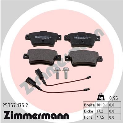 253571752 ZIMMERMANN Комплект тормозных колодок, дисковый тормоз