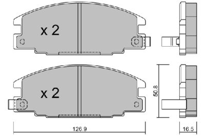 BPIS1900 AISIN Комплект тормозных колодок, дисковый тормоз