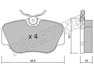 0430 TRUSTING Комплект тормозных колодок, дисковый тормоз