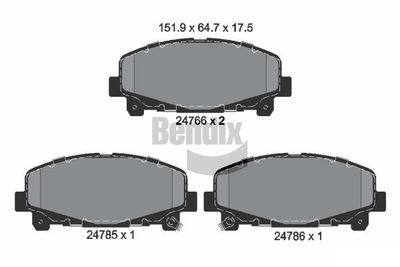 BPD2194 BENDIX Braking Комплект тормозных колодок, дисковый тормоз