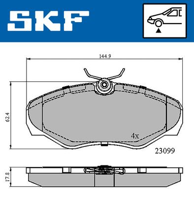 VKBP80034 SKF Комплект тормозных колодок, дисковый тормоз