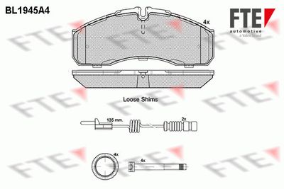 BL1945A4 FTE Комплект тормозных колодок, дисковый тормоз