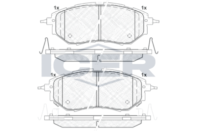 181697 ICER Комплект тормозных колодок, дисковый тормоз