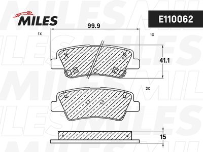 E110062 MILES Комплект тормозных колодок, дисковый тормоз