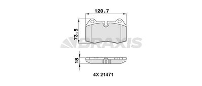 AA0281 BRAXIS Комплект тормозных колодок, дисковый тормоз