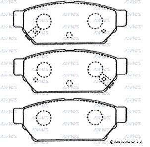 SN818P ADVICS Комплект тормозных колодок, дисковый тормоз