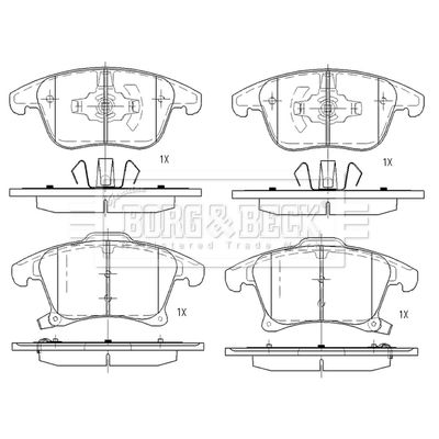 BBP2564 BORG & BECK Комплект тормозных колодок, дисковый тормоз