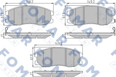 FO930881 FOMAR Friction Комплект тормозных колодок, дисковый тормоз