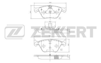 BS2388 ZEKKERT Комплект тормозных колодок, дисковый тормоз