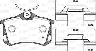 BPA026350 OPEN PARTS Комплект тормозных колодок, дисковый тормоз