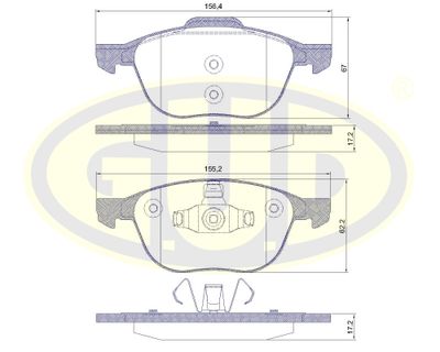 GBP880114 G.U.D. Комплект тормозных колодок, дисковый тормоз