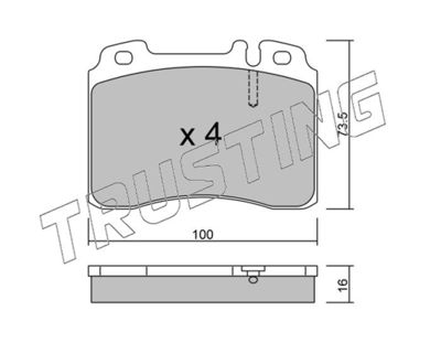 6831 TRUSTING Комплект тормозных колодок, дисковый тормоз