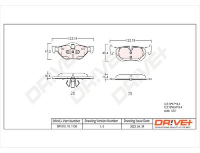 DP1010101138 Dr!ve+ Комплект тормозных колодок, дисковый тормоз