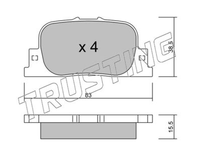 7680 TRUSTING Комплект тормозных колодок, дисковый тормоз