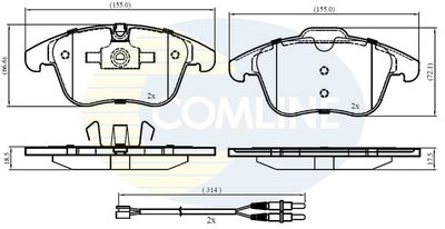 CBP22002 COMLINE Комплект тормозных колодок, дисковый тормоз