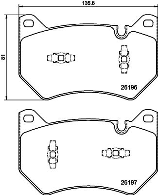 8DB355040151 HELLA Комплект тормозных колодок, дисковый тормоз