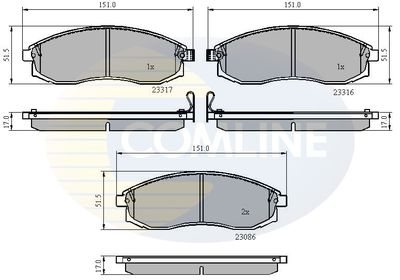 CBP3776 COMLINE Комплект тормозных колодок, дисковый тормоз