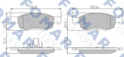 FO873681 FOMAR Friction Комплект тормозных колодок, дисковый тормоз