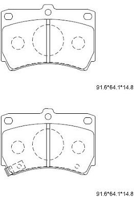 KD3797 ASIMCO Комплект тормозных колодок, дисковый тормоз