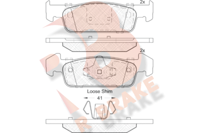 RB2115202 R BRAKE Комплект тормозных колодок, дисковый тормоз