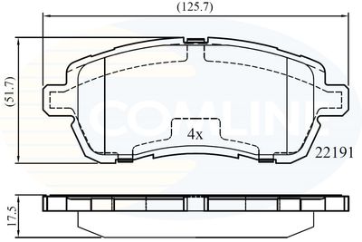 CBP02361 COMLINE Комплект тормозных колодок, дисковый тормоз