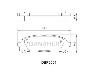 DBP5051 DANAHER Комплект тормозных колодок, дисковый тормоз