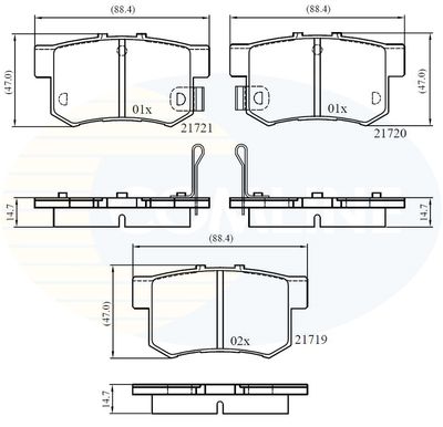 CBP36049 COMLINE Комплект тормозных колодок, дисковый тормоз