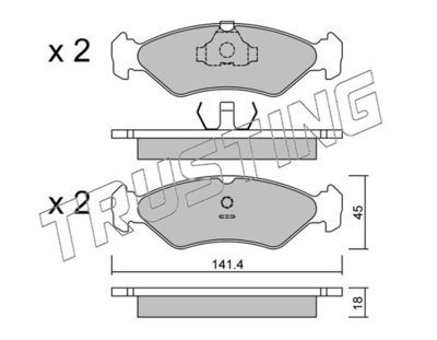 0750 TRUSTING Комплект тормозных колодок, дисковый тормоз