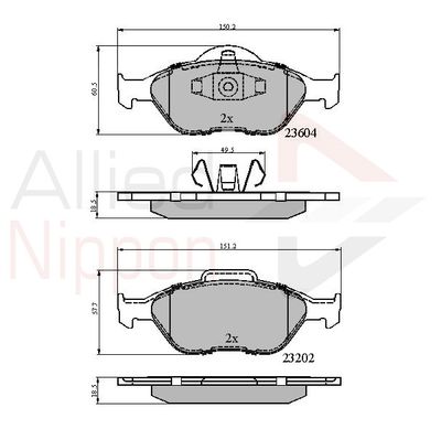 ADB0891 COMLINE Комплект тормозных колодок, дисковый тормоз