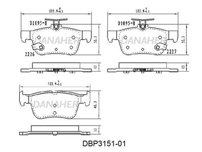 DBP315101 DANAHER Комплект тормозных колодок, дисковый тормоз